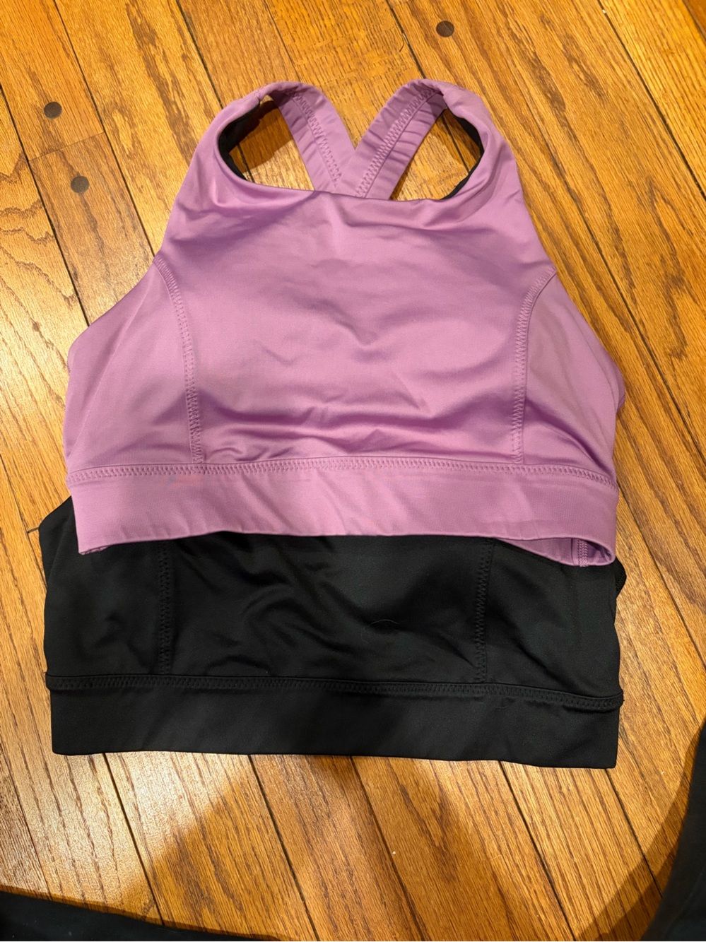 2 Everlast Neck Sports Bra in Lavender and Black